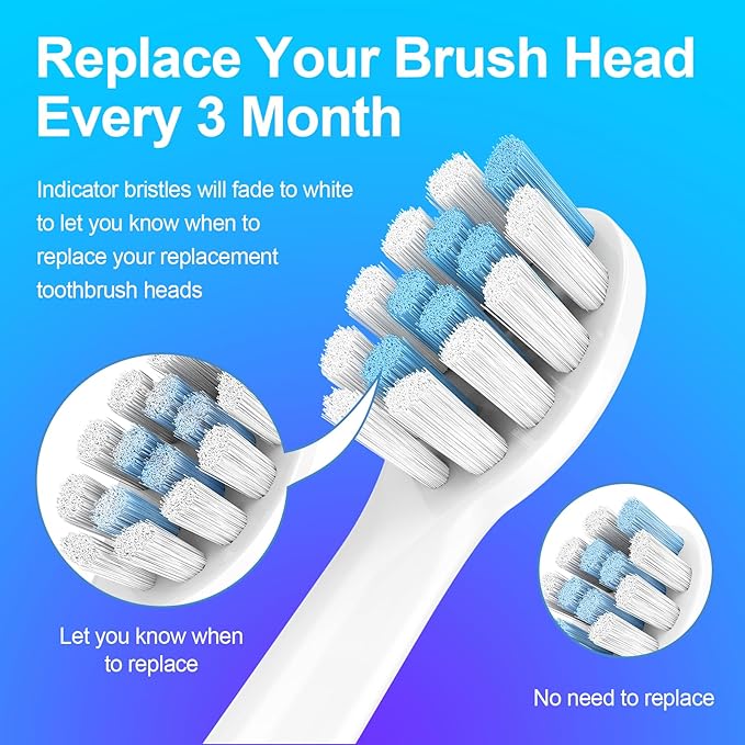 Replacement Toothbrush Heads Compatible with Philips Sonicare Electric Toothbrush,Replacement Brush Head for Replacement Heads C1 C2 G2 W 4100 HX6062/65 and More Philips Snap-on Handles (8 Count)