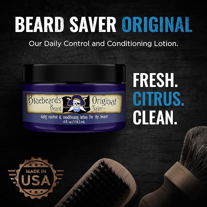 Bluebeards Original Leave In Beard Conditioner for Men - 4 oz Beard Saver Infused with Aloe & Lime - Beard Softener that Deeply Conditions and Moisturizes Your Moustache and Skin - Made in USA
