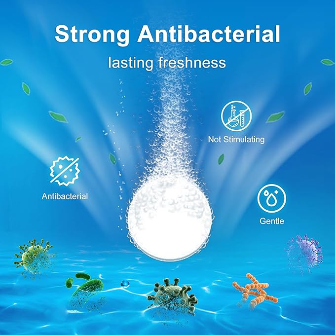 Retainer Cleanser Tablets 23mm.Ultrasonic Retainer Cleaner Tablets for Dentures and Invisalign - Effective Dental Cleaning for Teeth and Retainers-60pack