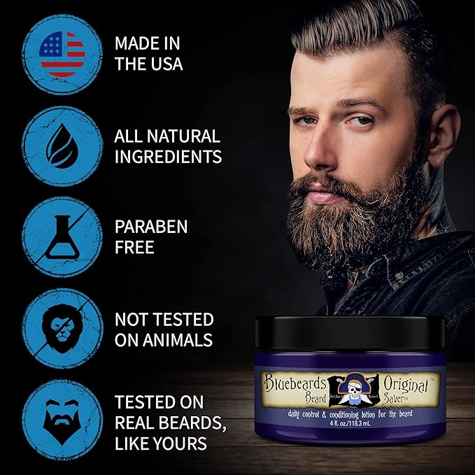 Bluebeards Original Leave In Beard Conditioner for Men - 4 oz Beard Saver Infused with Aloe & Lime - Beard Softener that Deeply Conditions and Moisturizes Your Moustache and Skin - Made in USA