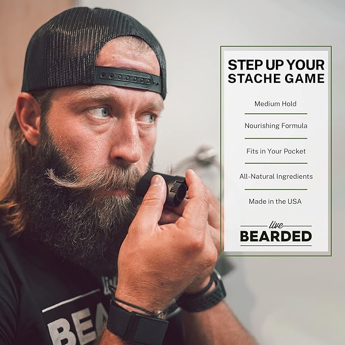 Live Bearded Mustache Wax Stick, 0.35 oz - Made in the USA with All-Natural Ingredients - Medium Hold Stache and Beard Styling for Men | Canyon - Juniper, Cypress, Fir Needle