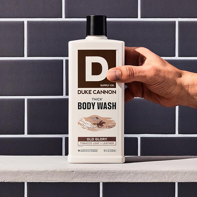 Duke Cannon Supply Co. Thick High-Viscosity Body Wash for Men Smells Like Old Glory - Plant-Based Thickeners, Superior Lather, Natural Exfoliate, 17.5 oz. (3 Pack)