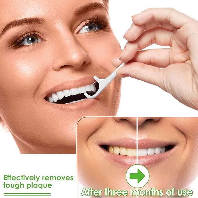 Dental Floss Picks Dispenser Fast Replenishment Refill Box-200 Count Dental Flossers- Replenish in A Second-No Shred or Break Toothpicks-Smooth for Teeth Cleaning