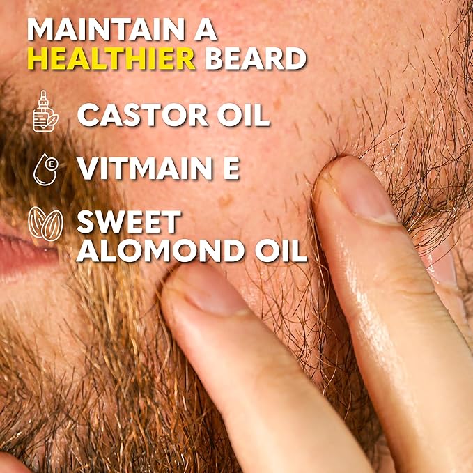 The Beard Club Premium Cedar Beard Oil for Men - Natural Castor & Almond Oils - Beard & Mustache Conditioner - Hydrates, Moisturizes, Softens & Soothes Dry Skin - Strengthens Hair Follicles