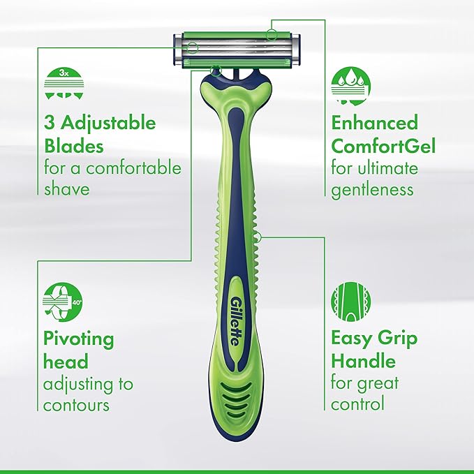 Gillette Sensor3 Sensitive Men's Disposable Razor, 1 Razor - Case of 36
