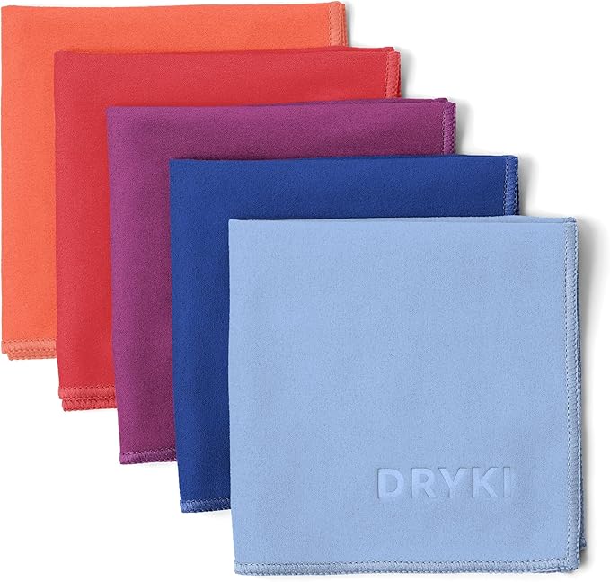 Pocket-Sized Sweat Towels - The Original Sweat Absorbing Handkerchiefs - Quick-Dry Microfiber Sweat Rags for Face, Hands, & Body - Men & Women - Gym, Sports, and Work (Desert: 5 Pack)