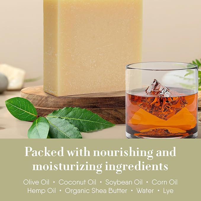 360Feel Bay Rum Bar Soap - Made in the USA - Castile Handmade, All-Natural, Cold-Processed - Bay Rum Essential Oil - Moisturizing with a Spicy Scent - Calm - Rich, Creamy Lather - (5oz)