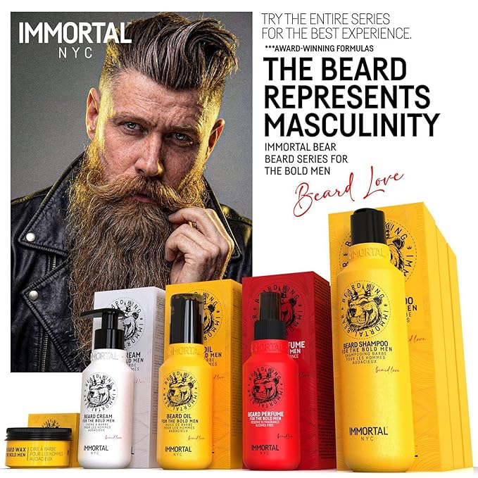 Immortal NYC Beard King Beard Wax, 1.7 oz/ 50 ml - Strong Hold - Precise Styling & Shape - Tames Stray Hairs