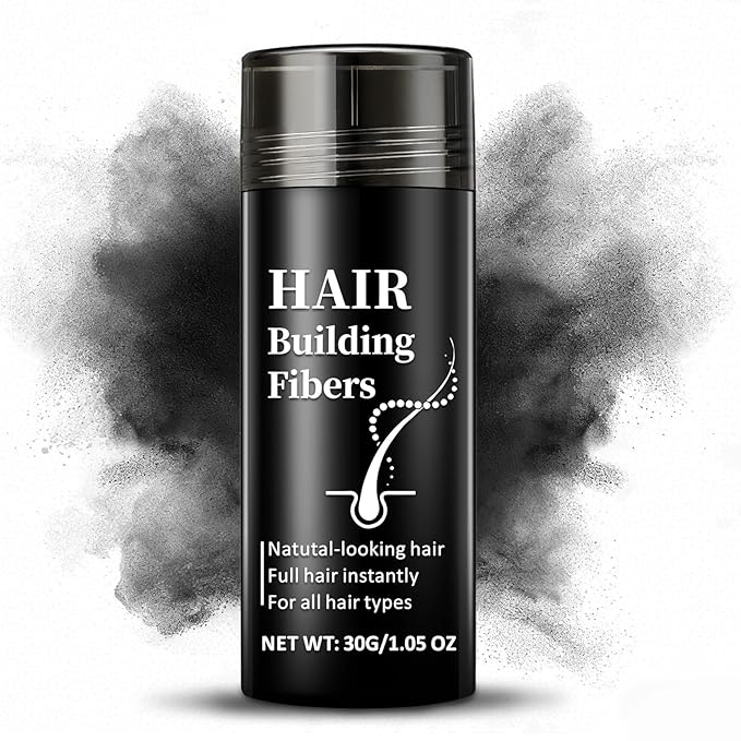 Hair Fibers for Thinning Hair for Men & Women Hair Building Fibers Instant Cover Up & Volume Instantly Hair Filler - 01 Black