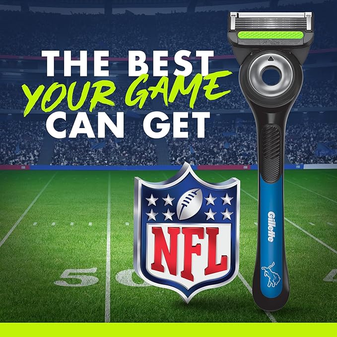 Gillette Labs Special NFL Lions Edition Shaving Razor for Men - 1 Handle, 1 Razor Blade Refill, Perfect for Game Day Grooming, GilletteLabs with Exfoliating Bar