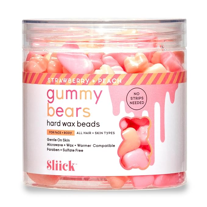 Sliick Hard Wax Beads for Hair Removal, Gummy Bears – Stripless Wax Beads for Face, Body & Sensitive Skin, 8 oz