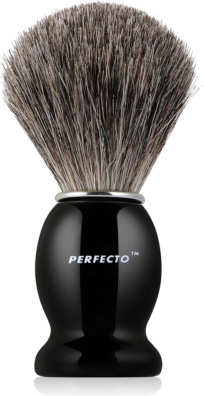 Perfecto Black Stand + Black Shaving Brush
