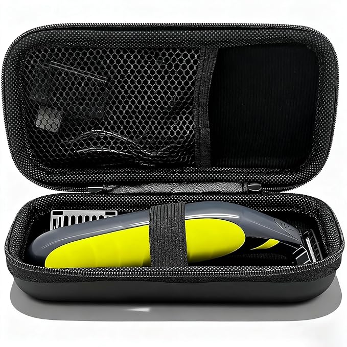 LinMei Hard Travel Case for Electric Trimmers & Shavers - Protective Organizer Compatible with QP27XX, QP28XX and QP6XXX - EVA Shell with Accessory Pocket - Black (Case Only)