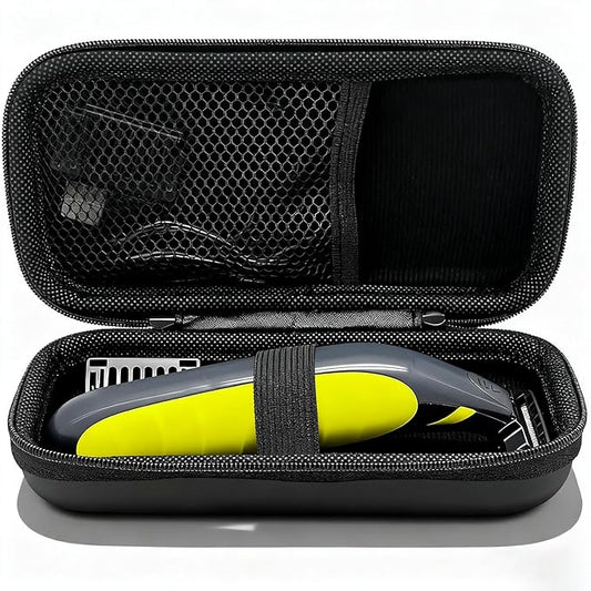 LinMei Hard Travel Case for Electric Trimmers & Shavers - Protective Organizer Compatible with QP27XX, QP28XX and QP6XXX - EVA Shell with Accessory Pocket - Black (Case Only)