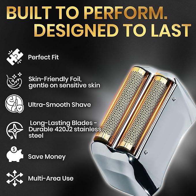 2 Pack Foil Shaver Replacement Compatible With Andis Model TS-1, TS-2 ((17150/17155/17200), Andis Blade Replacement with Stainless Steel Design for Smooth Shaving