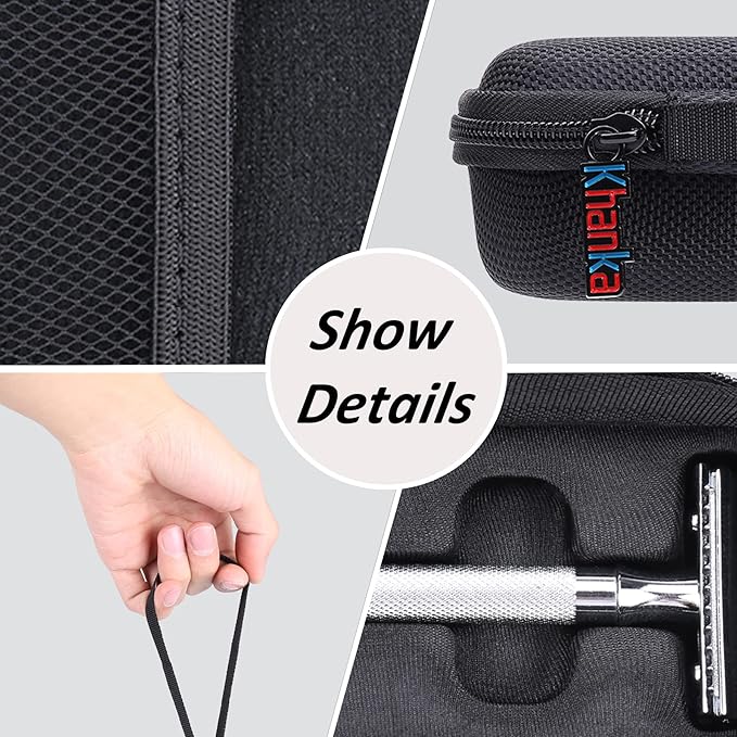 Khanka Hard Travel Case replacement for WEISHI Double Edge Safety Razor/Merkur Long Handled Safety Razor