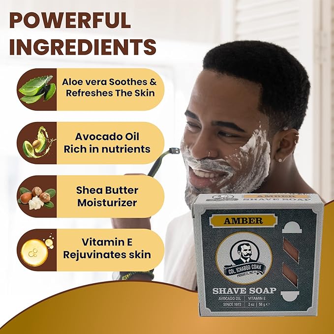 COL CONK AMBER SUPER BAR SHAVE SOAP