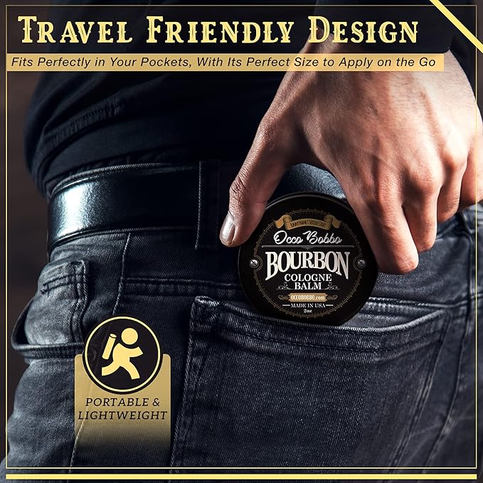 Occo Bobbo - Solid Cologne Bourbon and Sandalwood Scent. Solid Bourbon Cologne For Men - Men's Solid Cologne - 2 Ounce - Concentrated Balm. – A Smooth Blend Of Woody Oak Barrel