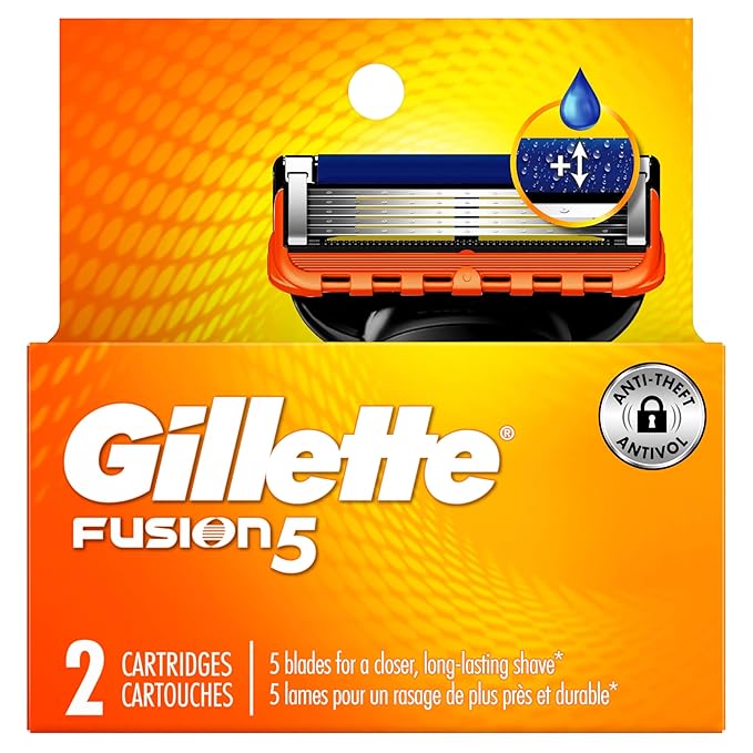 Gillette Fusion5 Razor Refills for Men, 2 Razor Blade Refills