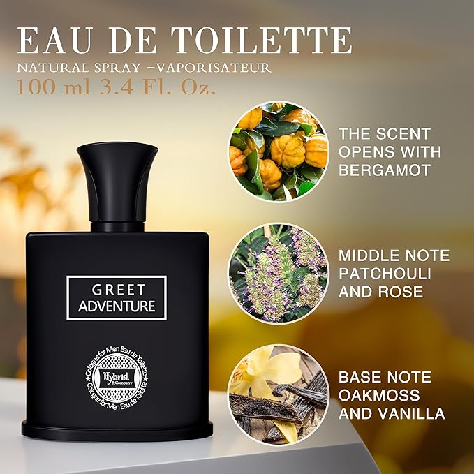 Hybrid & Company Men's 4 Pcs Classic France Pour Homme Greet Adventure Eau De Toilette Perfume