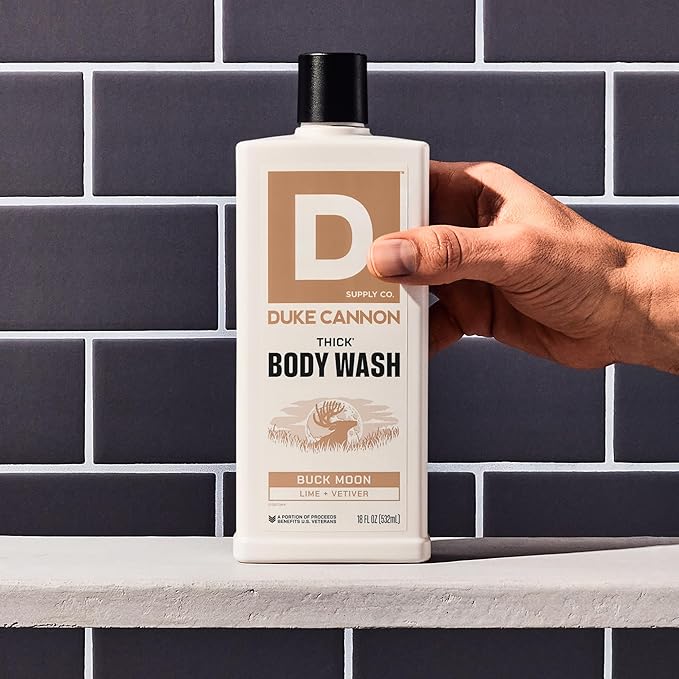 Duke Cannon Thick High Viscosity Body Wash - Buck Moon, 17.5 oz, Vetiver & Oakmoss Scent, Mineral Enriched, Paraben & Sulfate Free (3 Pack)