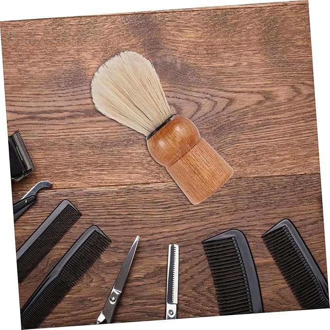 Wooden Shaving Brush Retro Beard Brush Men Grooming Kit Boar Bristle Hair Shaver