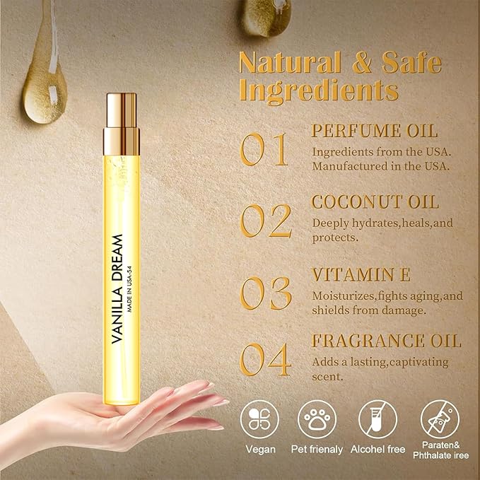 PUREU Pheromones Perfumes for Women & Men Amber Vanilla Long Lasting Pheromone Perfume Oils Cologne for Men Wife Gift Ideas.Travel Size 0.4oz/12 mL