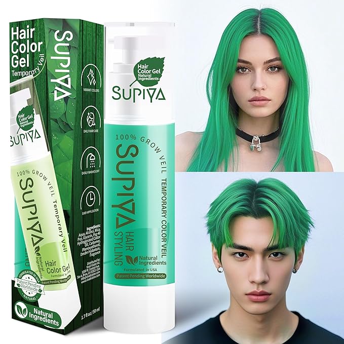 Temporary Hair Color - Washable Hair Wax for Men and Women, All-Day Hold Disposable Hair Wax for Party, Cosplay & Daily (Forest Color #20)