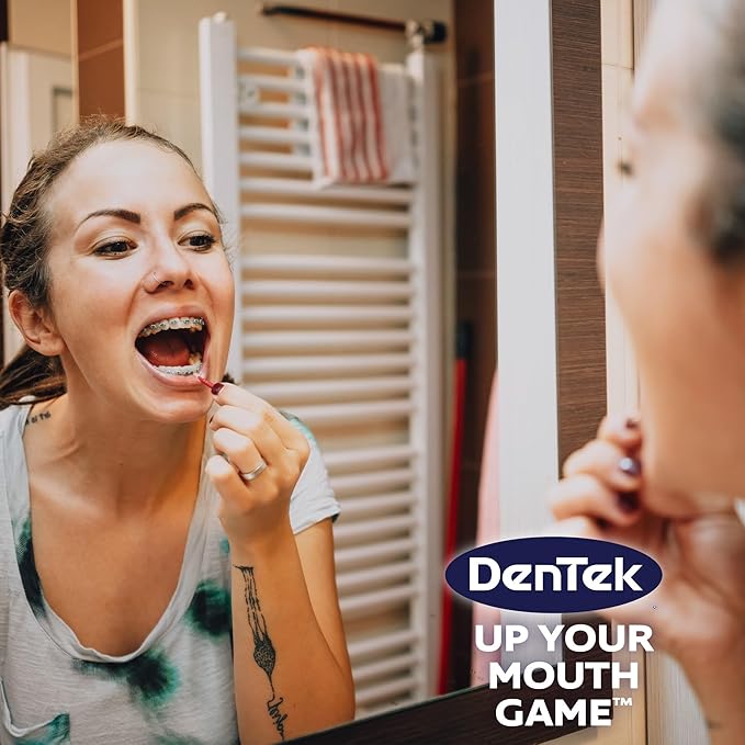 DenTek Slim Brush Advanced Clean, Interdental Brushes for Cleaning Between Tight Teeth, Safe for Braces & Dental Work, 32 Count
