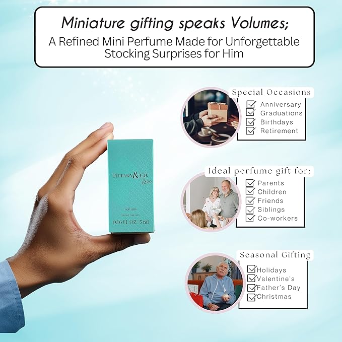 Tiffany & Co. Love for Him Eau De Toilette Mini Perfume Splash for Men .16 Fl Oz