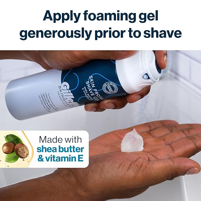 Gillette SkinGuard Shave Gel for Men, 7 oz Skin Protect Shave Gel with Shea Butter and Vitamin E (Pack of 2)