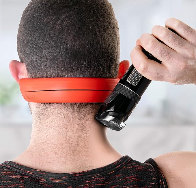 The Original Neckline Shaving Template | Hair Cutting Guide for Self Haircut | DIY Self Haircutting System | Shave the Back of Your Neck | Durable High-Grade Silicone Stencil