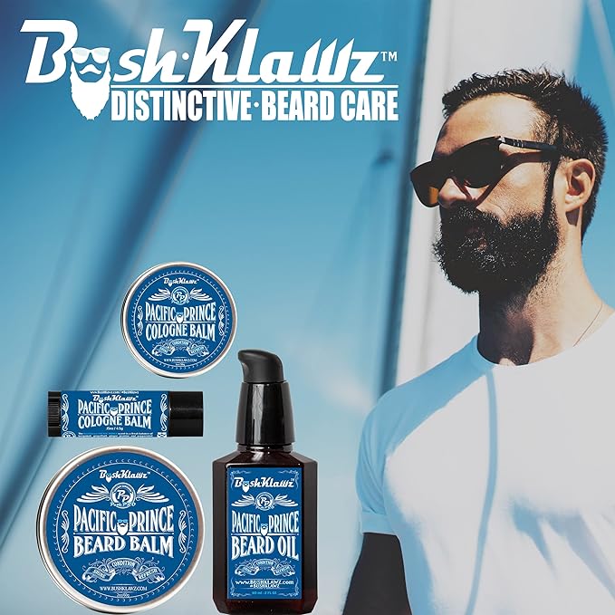 BushKlawz Pacific Prince Solid Cologne 1 oz Full Size Alcohol Free Natural Concentrated Travel Friendly Tins Men's Fragrance Manly Scents to Satisfy all Types of Viking Cannon Black Prime