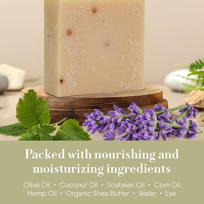 360Feel Lavender Patchouli Soap - Made in the USA - Castile Handmade, All-Natural, Cold-Processed - Infused with Lavender & Patchouli Scent for Relaxation & Calm - Creamy Lather (5 oz)