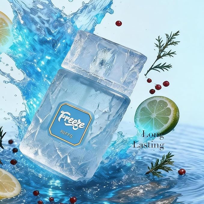 Men’s Eau de Parfum, Icy Fresh Citrus Cologne for Men with Mint and Cedar Notes, Long Lasting, 3.4 Fl Oz (100ml)