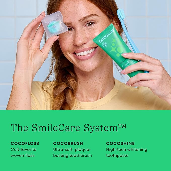 COCOLAB Cocoshine Whitening Toothpaste, Lychee Breeze Flavor, Dentist-Designed Oral Care with nHA, Non-Fluoride, Vegan, Recyclable Tube, Coconut-Oil Infused, 4 oz