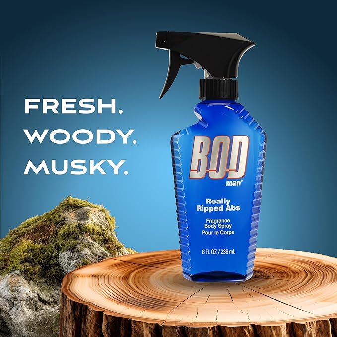 BOD man Fragrance Body Sprays, Dark Ice and Really Ripped Abs, 8 Fluid Ounce (Pack of 2)