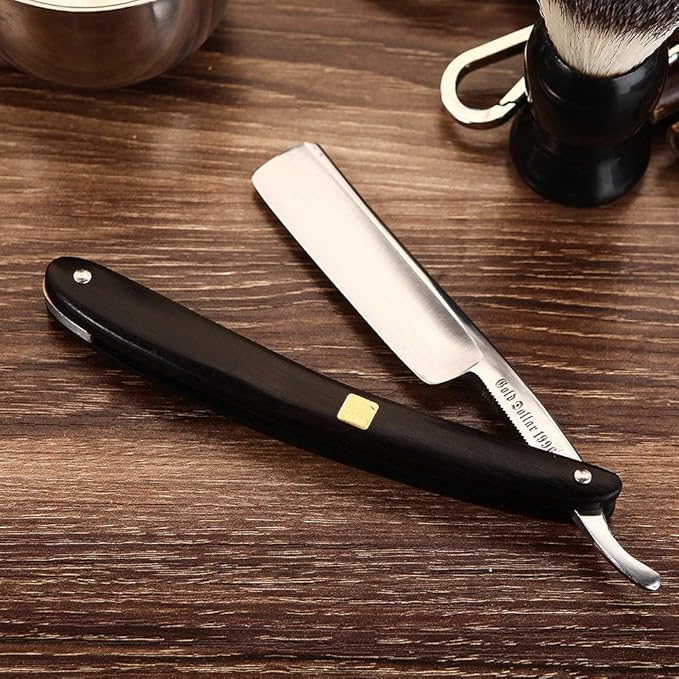 straight razor wooden scale vintage razor for men & barber shaving ready without stabilizer