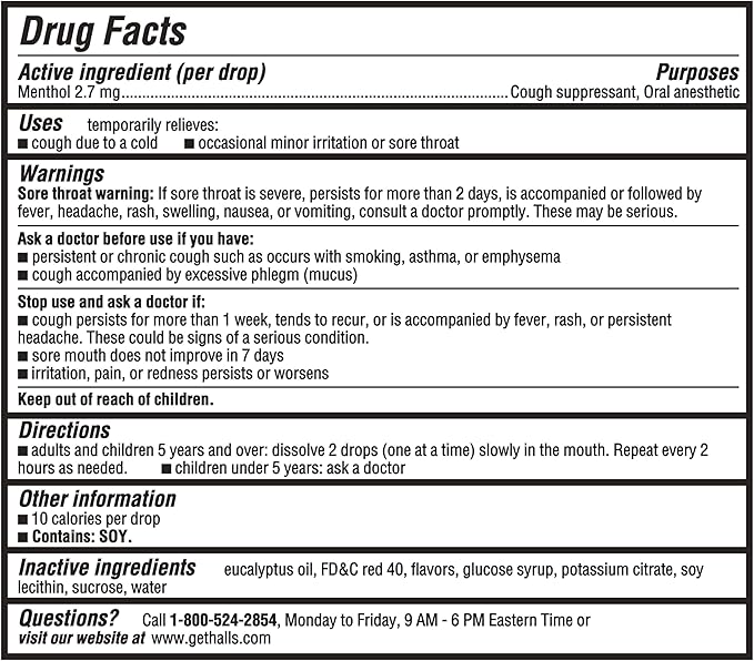 HALLS Throat Relief Strawberry Cough Drops, Value Pack, 80 Drops