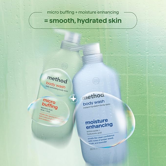 Method Body Wash, Daily Exfoliating Body Tonic - with notes of Ginger, Cardamom and Cedarwood, 17 fl oz