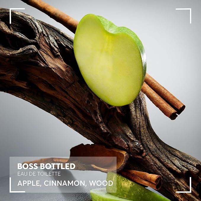 Hugo Boss Bottled Eau de Toilette – Woody Men's Cologne – With Notes of Apple, Cinnamon & Wood – Long Lasting Fragrance