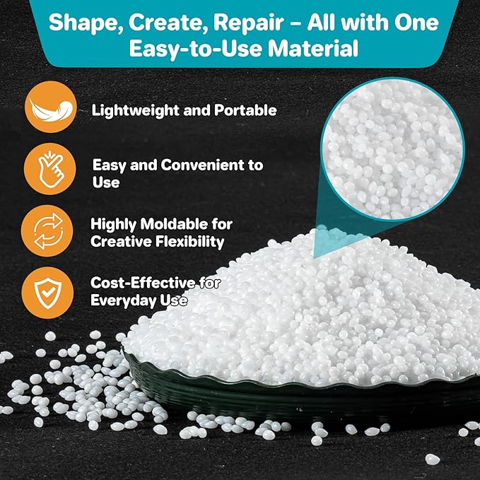 RAINFLOW 10.9oz Repair Thermoplastic Teeth Beads - Tooth Repair Kit,Moldable False Teeth Beads for DIY Tooth Filling,Moldable Thermal Beads for Halloween Vampire Teeth Fangs