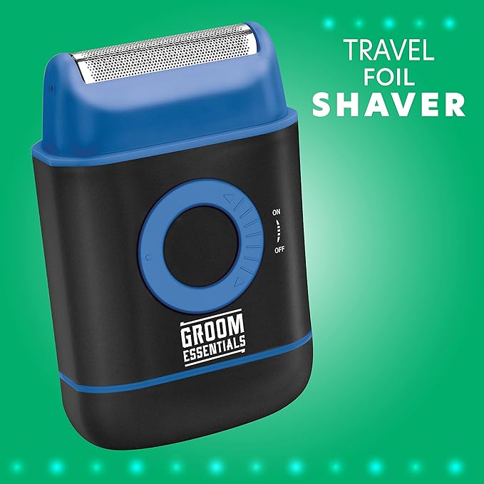 ChargeWorx Travel Foil Shaver for Men, Cordless Electric Razor with Pop-Up Precision Trimmer, Lightweight Battery-Operated Face Shaver for Sensitive Skin, Portable Grooming Tool with Cleaning Brush