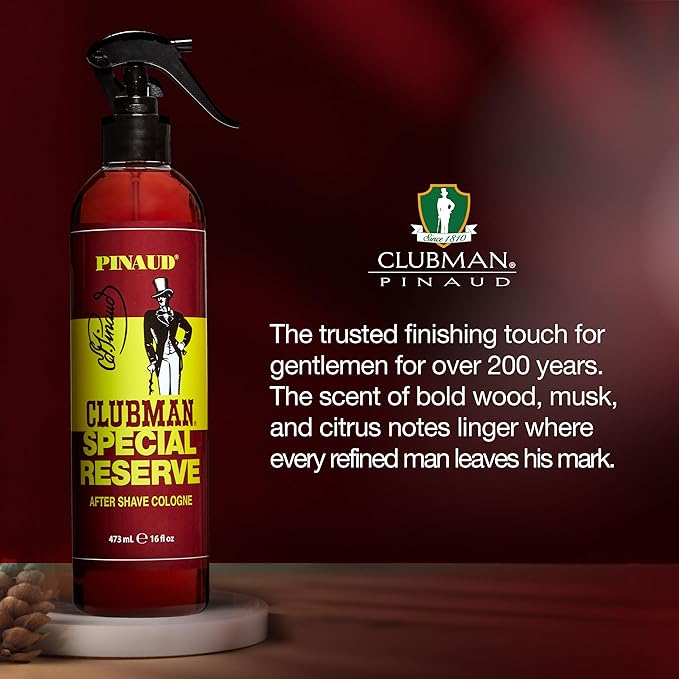 Clubman Special Reserve After Shave Cologne – Classic Aftershave Cologne Splash, Men's Post-Shave Fragrance, 16 fl oz