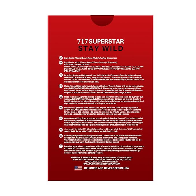 Hybrid & Company 717 Super Star Stay Wild For Men Eau De Toilette Vaporisateur Natural Spray 3.4 Fl Oz