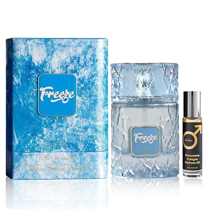 Men’s Eau de Parfum, Icy Fresh Citrus Cologne for Men with Mint & Cedar Notes, Long Lasting Fragrance Pheromone