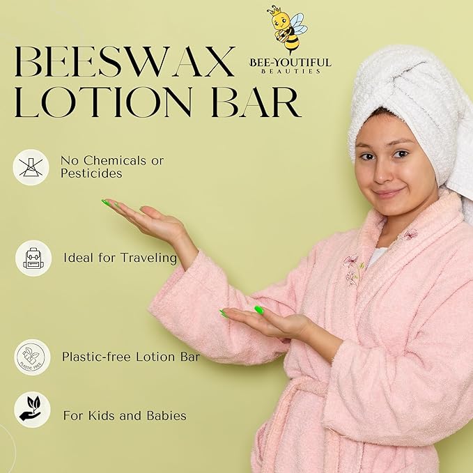 Beeswax Lotion Bar | Moisturizing & Deep Conditioning Skin Hydrated Lotion Bar | Lotions Bar for All Skin Types - All Natural Lotion's for All Ages - Lavender