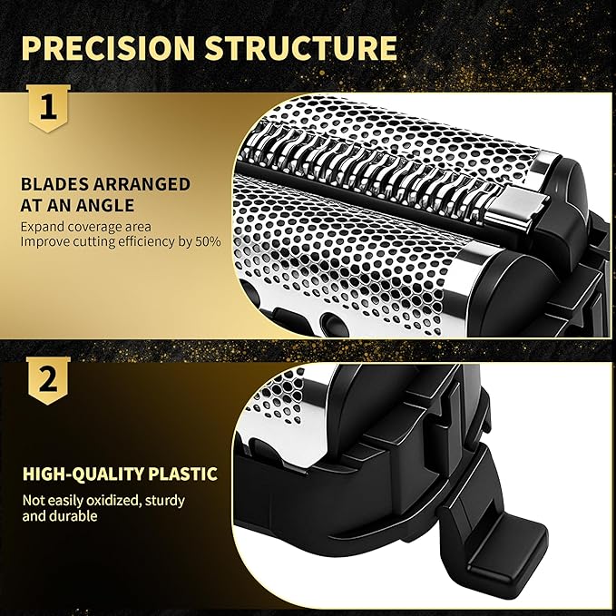 ES9013 Replacement Blades and Foil Compatible with Panasonic ARC3 Electric Razor for Men,Outer Foil and Inner Blade Set WES9013PC, 3-Blade shavers ES-LL41-K, ES81035 (2-Pack)