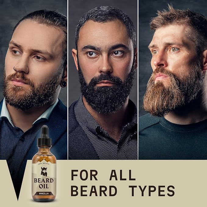 Striking Viking Vanilla Beard Oil for Men - Naturally Derived Conditioner with Argan & Jojoba Oils for Softening, Moisturizing and Growth (2 Oz)