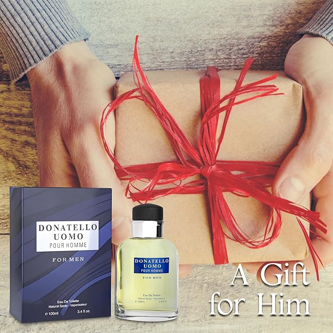 Men’s Cologne Donatello Uomo with Tobacco,Bean and Cedar Eau De Toilette Spray,Long-Lasting Scent Perfume for Men Elegant Bottle - Great Holiday Gift, 3.4 Fl Oz/100 Ml